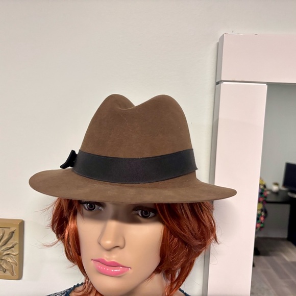 New! Biltmore Classic Brown Fedora Hat with Black Band-Sz 7 - Picture 4 of 6